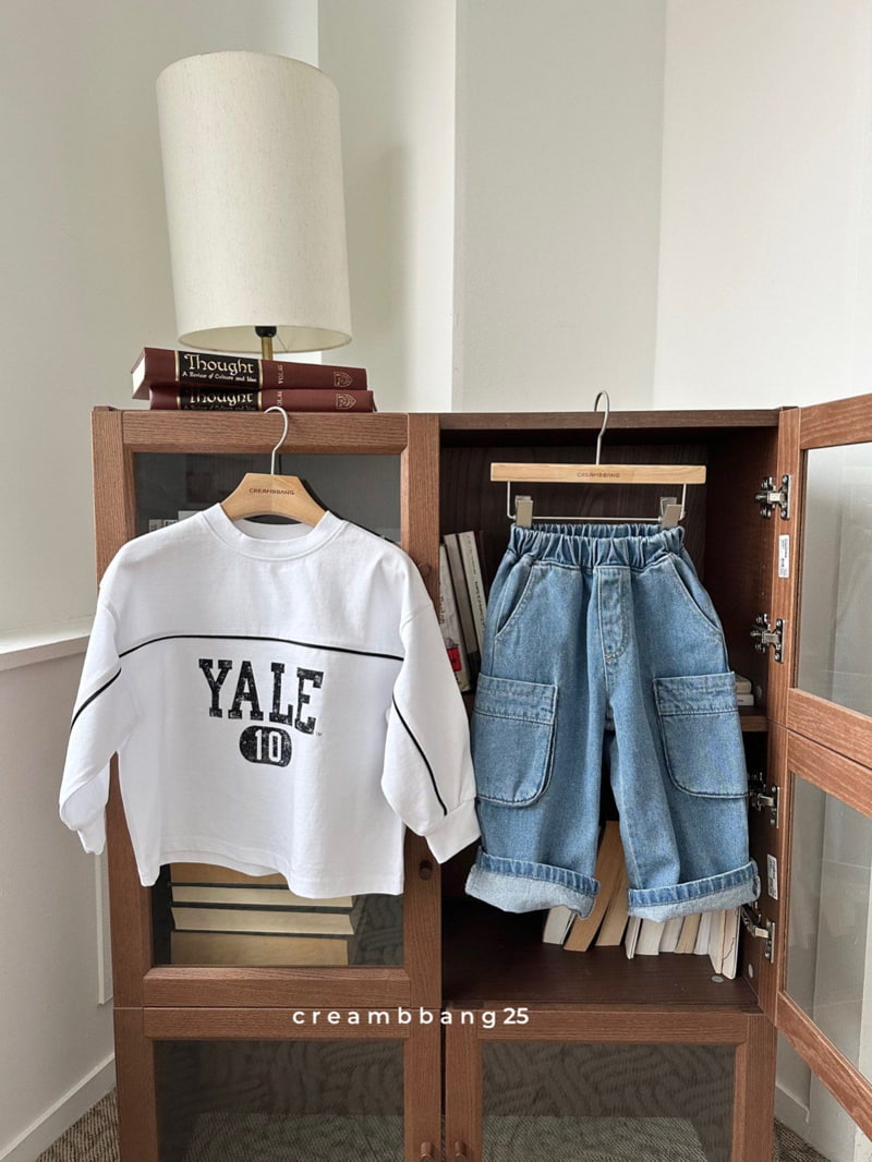 Cream Bbang - Korean Children Fashion - #littlefashionista - Cargo Wide Denim Pants - 9