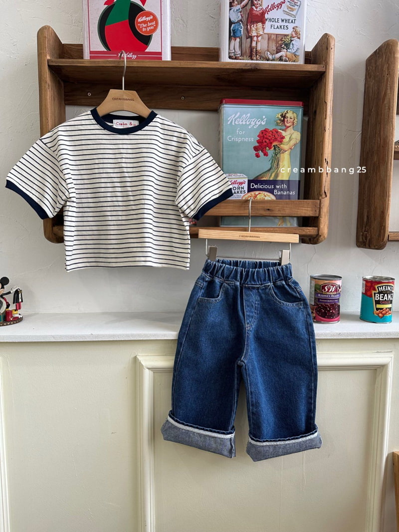 Cream Bbang - Korean Children Fashion - #magicofchildhood - Banding Colored Stripe Tee - 9