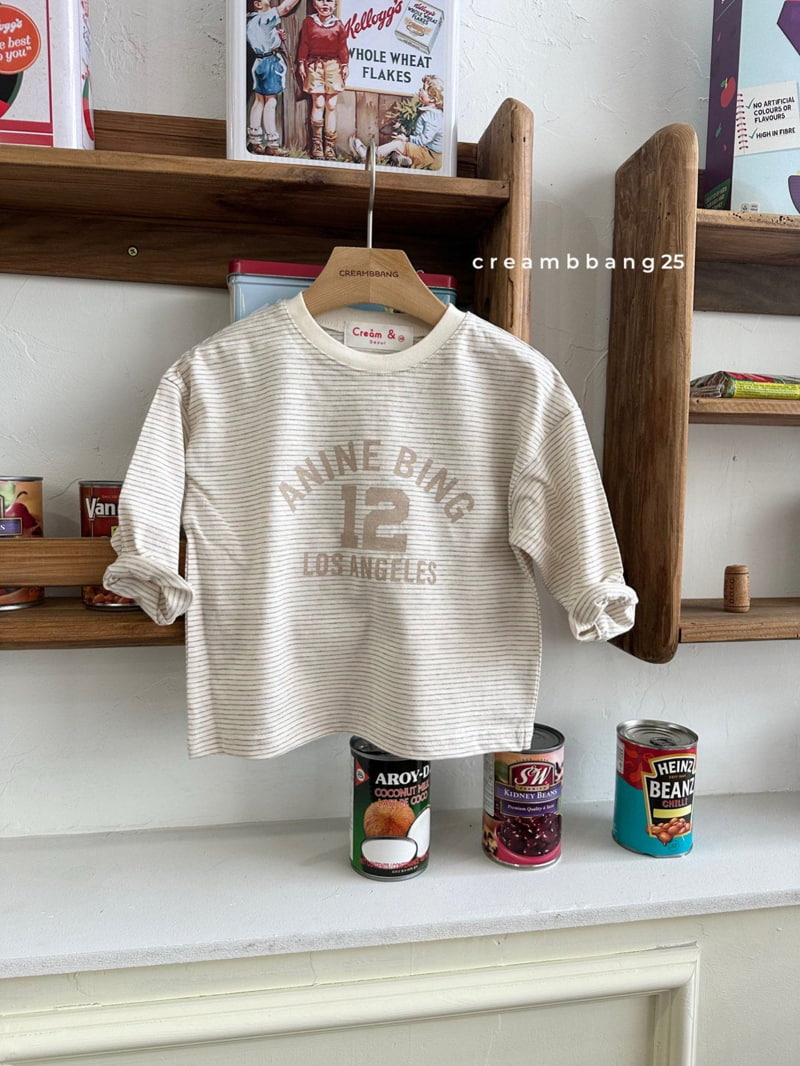 Cream Bbang - Korean Children Fashion - #minifashionista - 12 Graphic Stripe Tee - 3