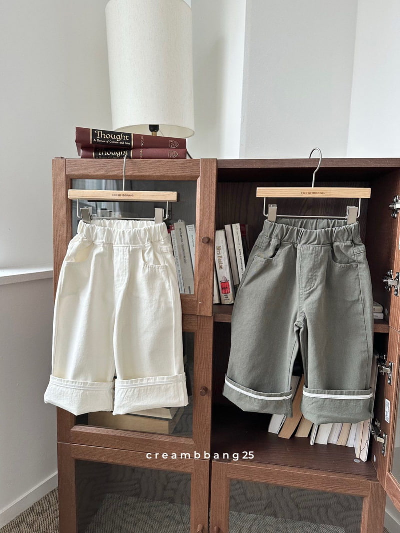 Cream Bbang - Korean Children Fashion - #minifashionista - Bio Cotton Wide Roll-up Pants