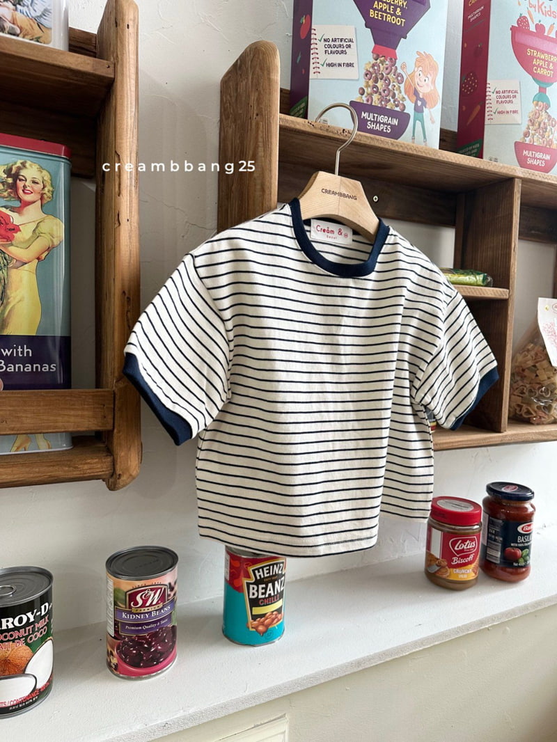 Cream Bbang - Korean Children Fashion - #minifashionista - Banding Colored Stripe Tee - 10