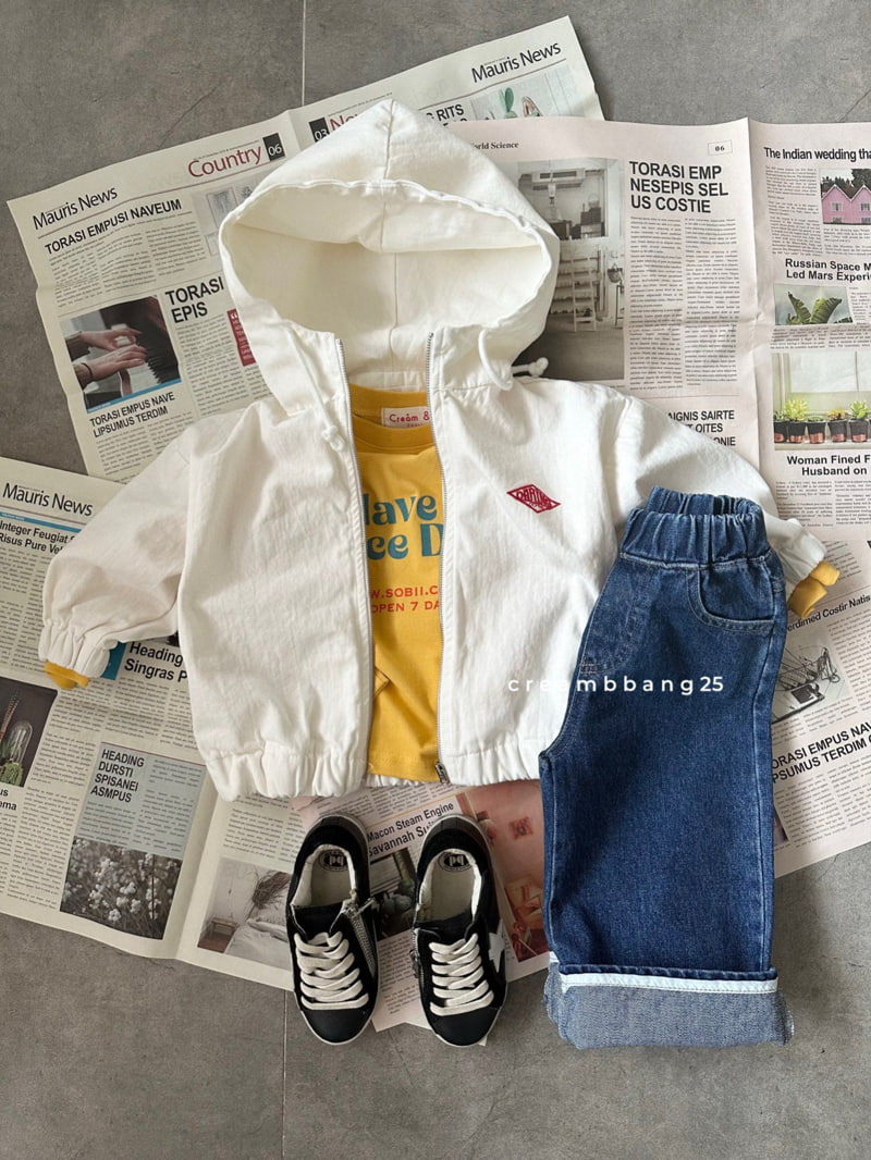 Cream Bbang - Korean Children Fashion - #magicofchildhood - Relax Denim Roll-up Pants - 4