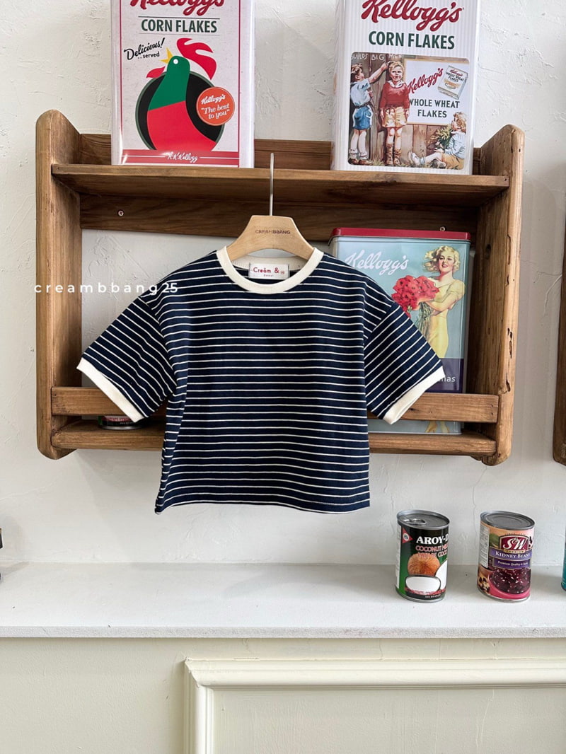 Cream Bbang - Korean Children Fashion - #prettylittlegirls - Banding Colored Stripe Tee - 11