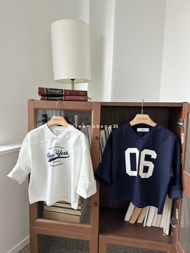 Cream Bbang - Korean Children Fashion - #todddlerfashion - V Neck Slit Tee