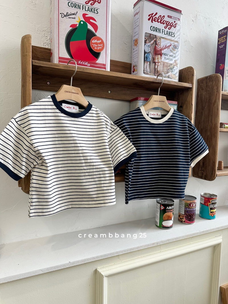 Cream Bbang - Korean Children Fashion - #todddlerfashion - Banding Colored Stripe Tee - 12