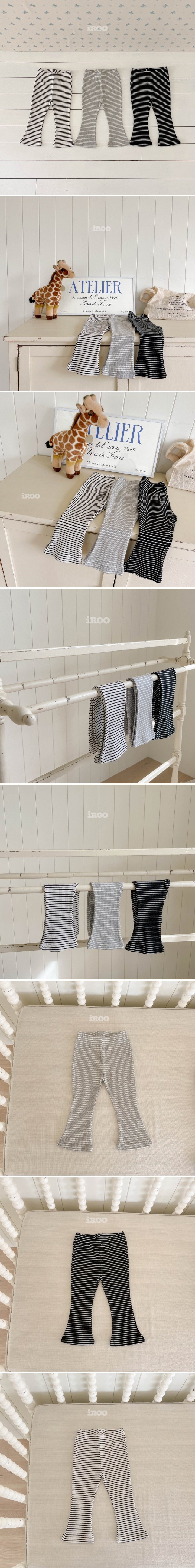 Dae Sung Sa - Korean Children Fashion - #kidsshorts - Stripe Bootcut Leggings Pants