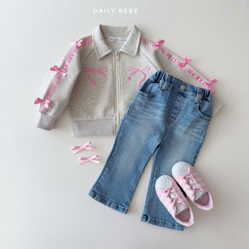 Daily Bebe - Korean Children Fashion - #Kfashion4kids - Ribbon Zip-up Jacket - 10