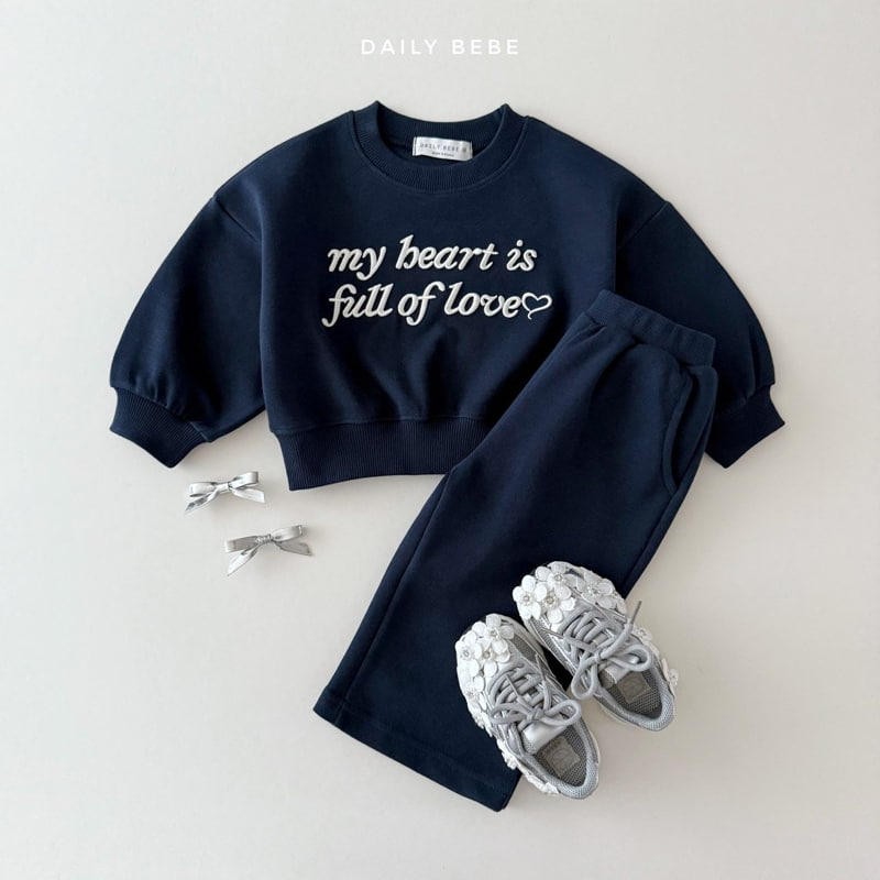 Daily Bebe - Korean Children Fashion - #childofig - Lettering Wide Top Bottom Set - 7