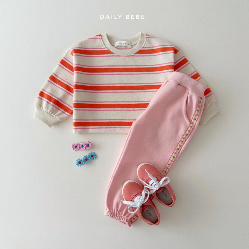 Daily Bebe - Korean Children Fashion - #childofig - Multi Stripe Crop Sweatshirts - 8