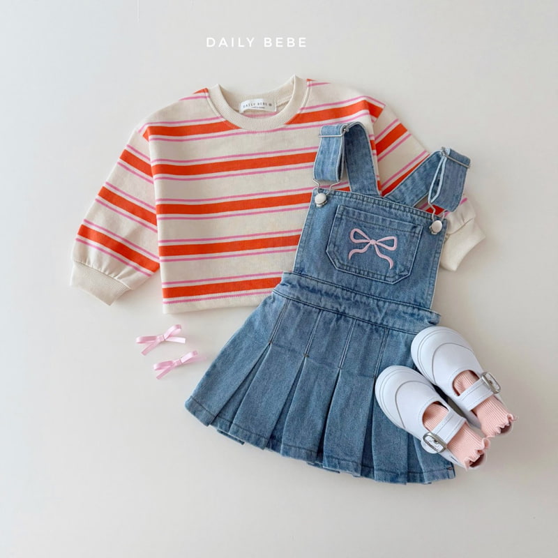 Daily Bebe - Korean Children Fashion - #childofig - Multi Stripe Crop Sweatshirts - 9