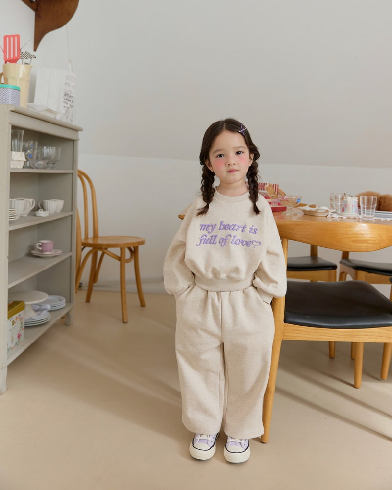 Daily Bebe - Korean Children Fashion - #childrensboutique - Lettering Wide Top Bottom Set - 9