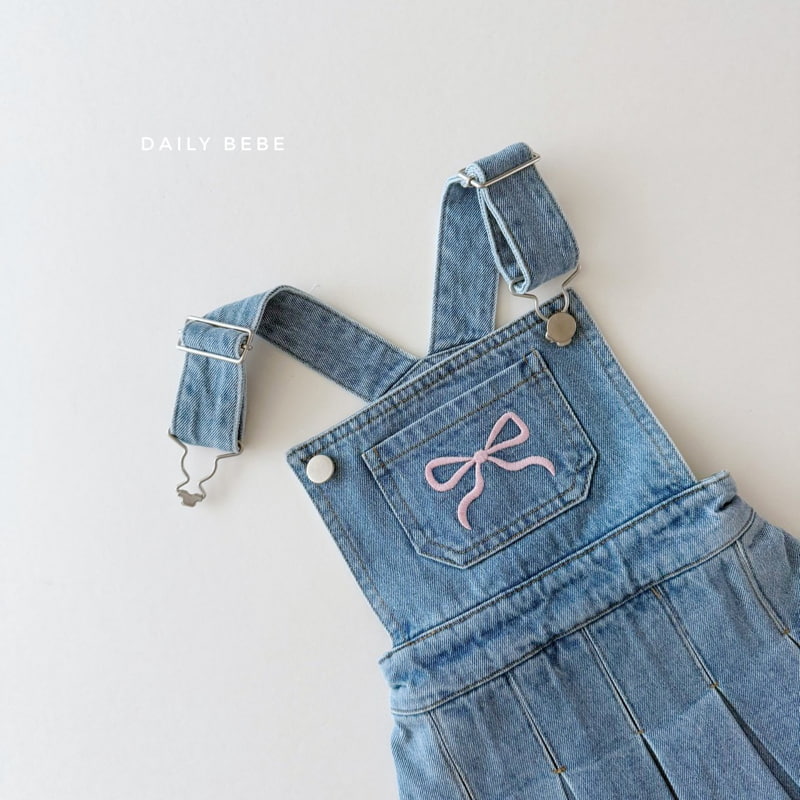 Daily Bebe - Korean Children Fashion - #childofig - Denim Suspender Skirt - 4