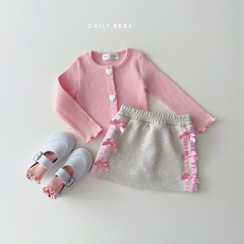 Daily Bebe - Korean Children Fashion - #designkidswear - Rib Heart Cardigan - 11