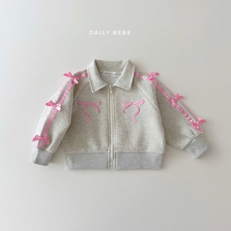 Daily Bebe - Korean Children Fashion - #childrensboutique - Ribbon Zip-up Jacket - 4