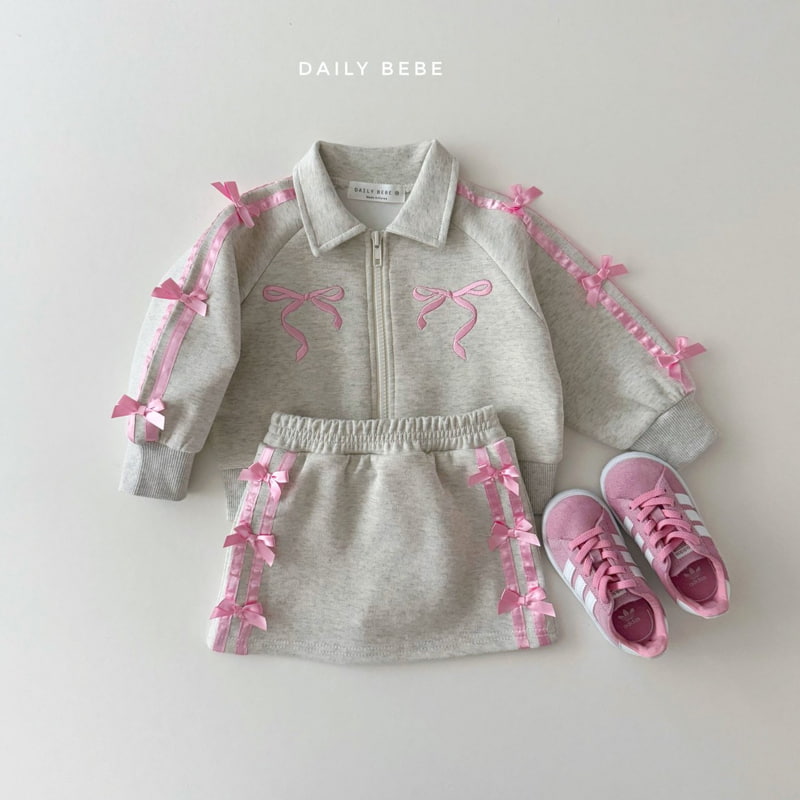 Daily Bebe - Korean Children Fashion - #discoveringself - Ribbon Zip-up Jacket - 5