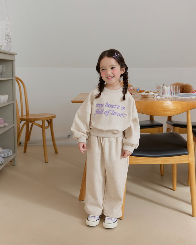 Daily Bebe - Korean Children Fashion - #discoveringself - Lettering Wide Top Bottom Set - 11