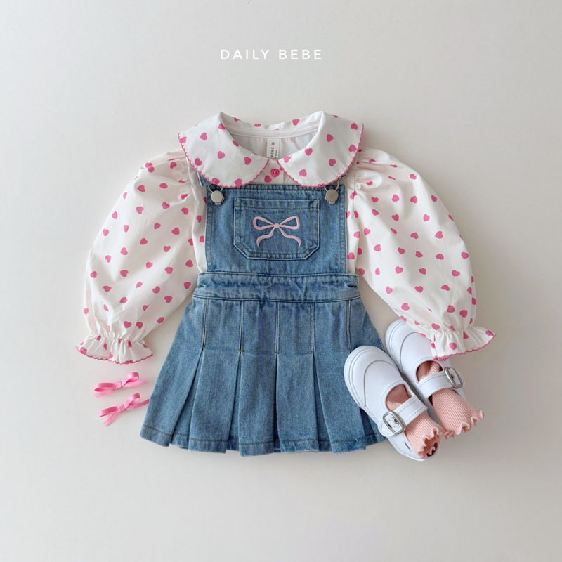 Daily Bebe - Korean Children Fashion - #discoveringself - Denim Suspender Skirt - 6