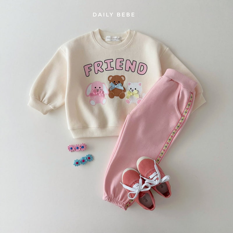 Daily Bebe - Korean Children Fashion - #discoveringself - Friend Sweatshirts - 10