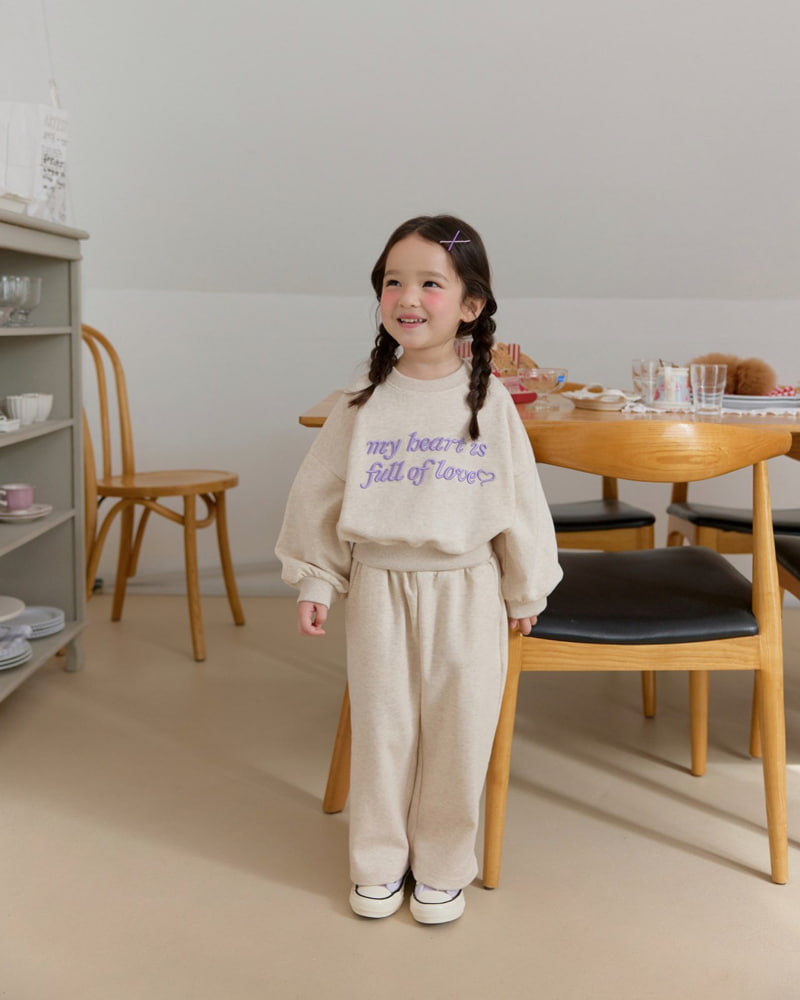 Daily Bebe - Korean Children Fashion - #fashionkids - Lettering Wide Top Bottom Set - 12