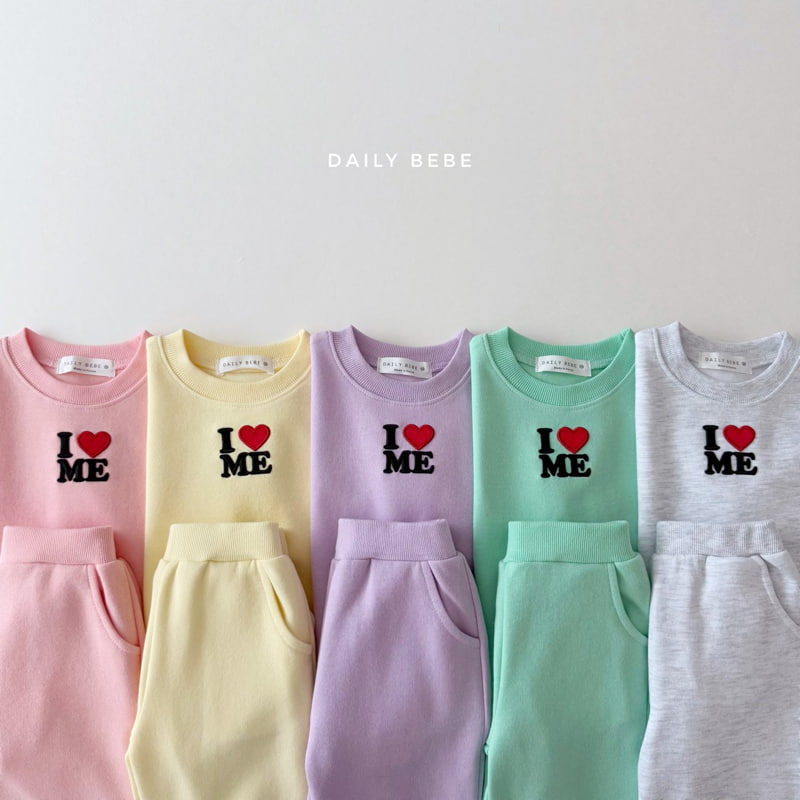 Daily Bebe - Korean Children Fashion - #fashionkids - I Love Me Top Bottom Set