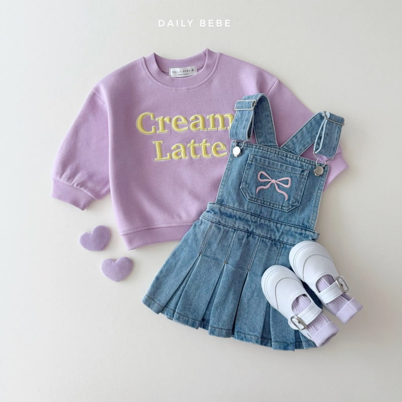 Daily Bebe - Korean Children Fashion - #kidsshorts - Cream Latte Sweatshirts - 5
