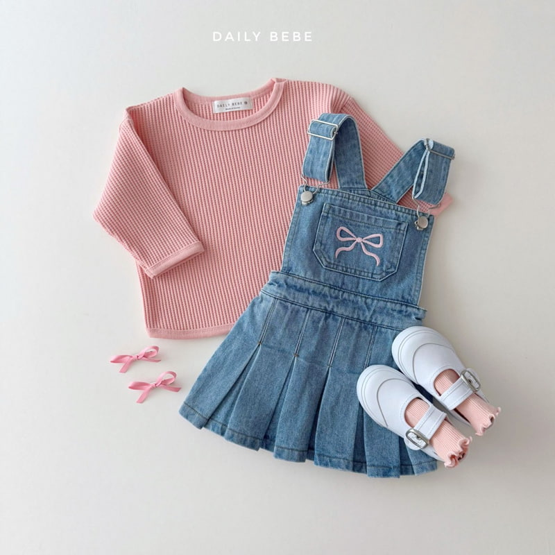 Daily Bebe - Korean Children Fashion - #kidsshorts - Waffle Tee - 10