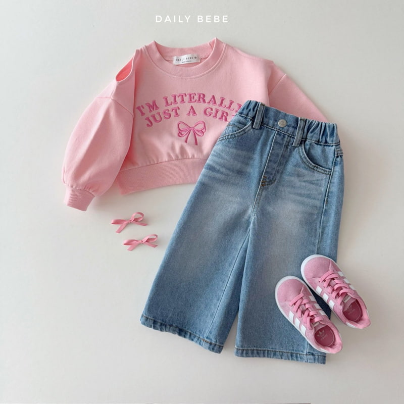Daily Bebe - Korean Children Fashion - #kidsshorts - Spring Wide Denim Pants - 9