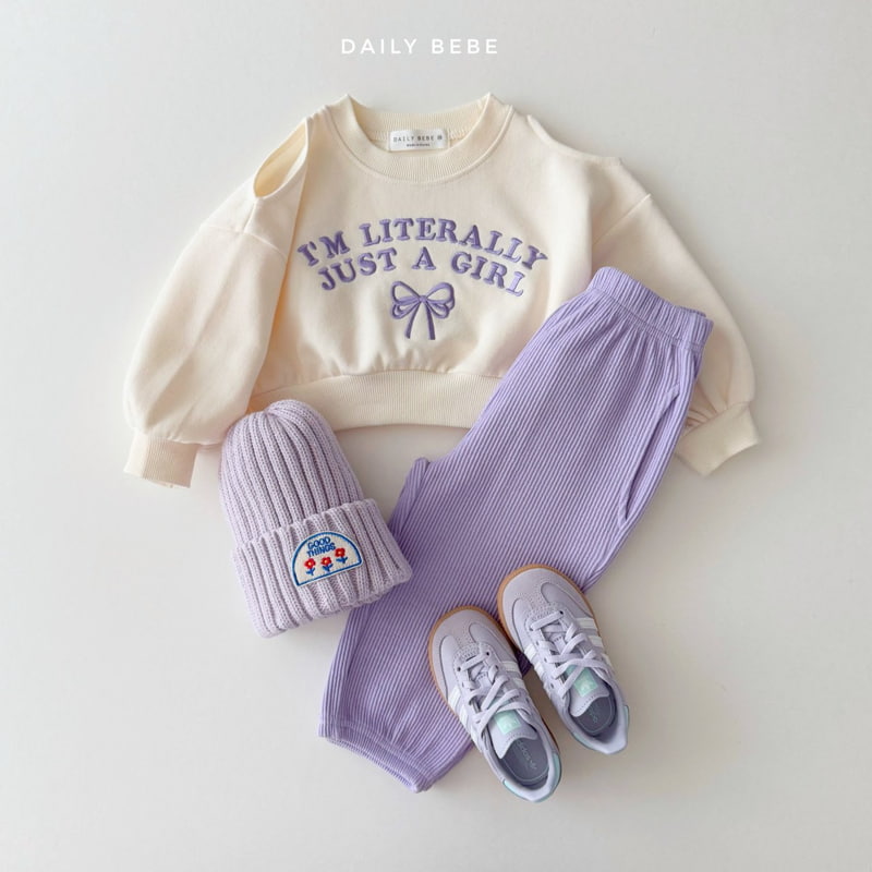 Daily Bebe - Korean Children Fashion - #kidsshorts - Shoulder Slit Sweatshirts - 6
