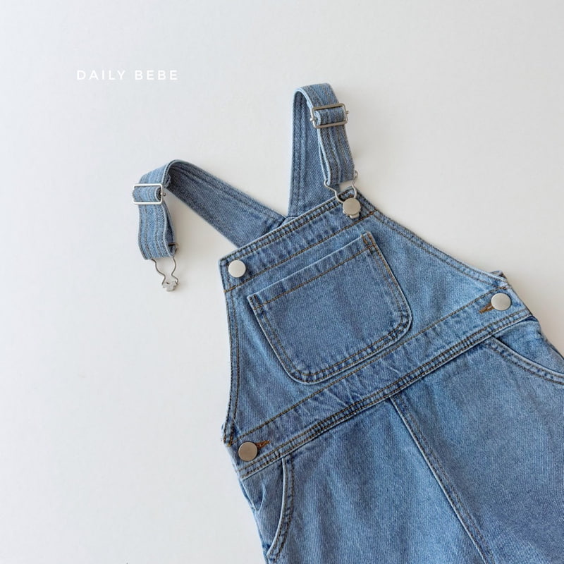 Daily Bebe - Korean Children Fashion - #fashionkids - Denim Suspender Short Pants - 4