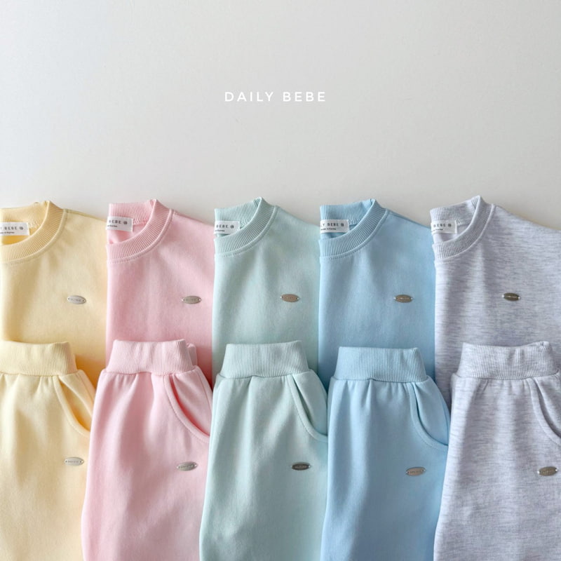 Daily Bebe - Korean Children Fashion - #kidsshorts - Pendant Label Top Bottom Set