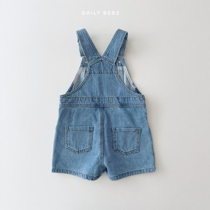 Daily Bebe - Korean Children Fashion - #kidsstore - Denim Suspender Short Pants - 5