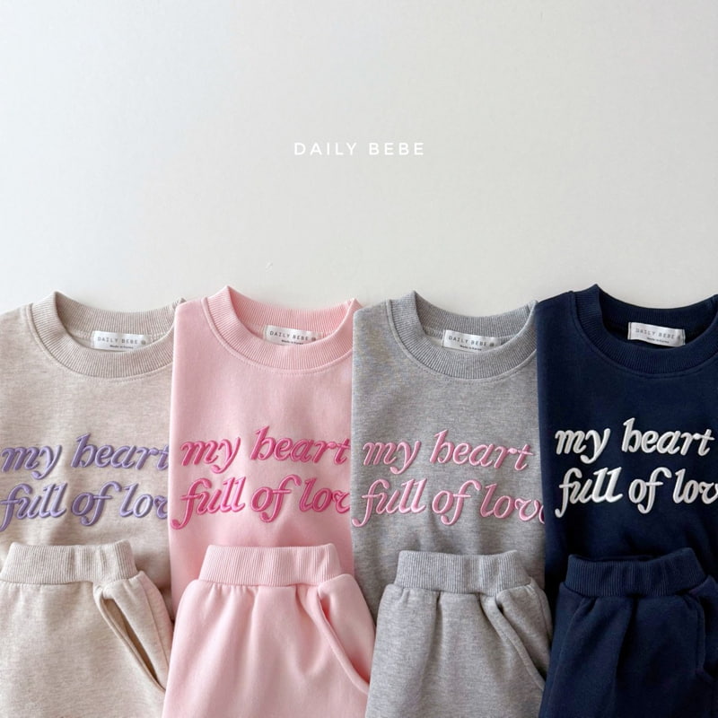 Daily Bebe - Korean Children Fashion - #kidzfashiontrend - Lettering Wide Top Bottom Set