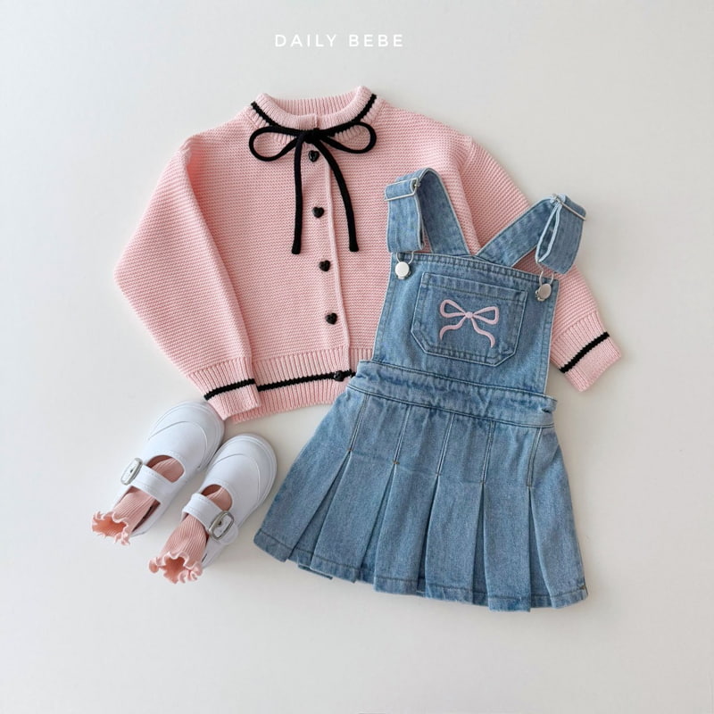 Daily Bebe - Korean Children Fashion - #kidzfashiontrend - Denim Suspender Skirt - 10