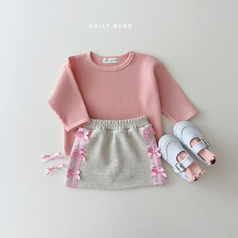 Daily Bebe - Korean Children Fashion - #kidzfashiontrend - Waffle Tee - 12