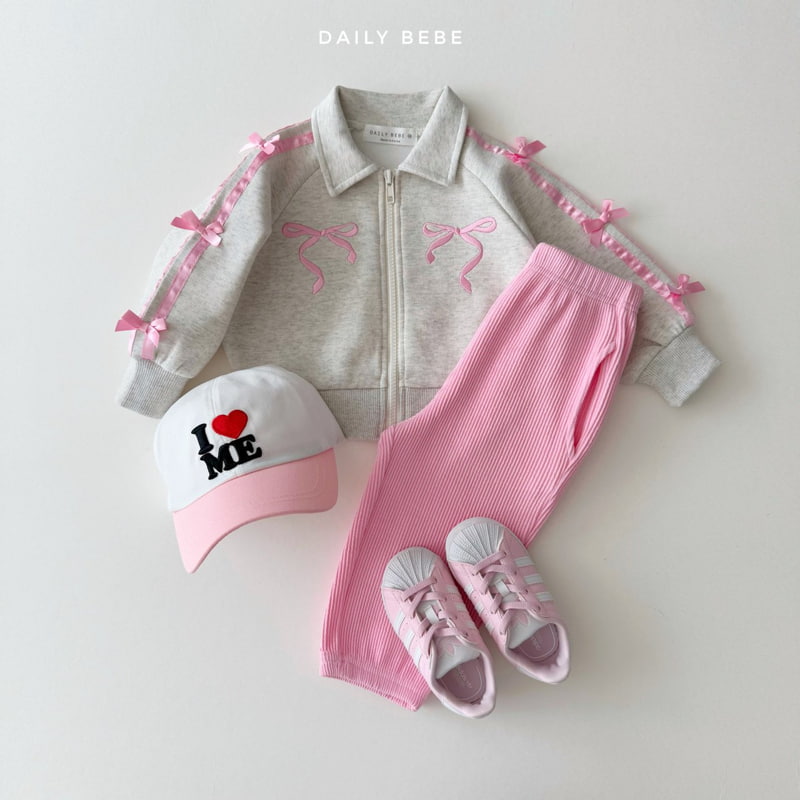 Daily Bebe - Korean Children Fashion - #littlefashionista - Ribbon Zip-up Jacket - 11