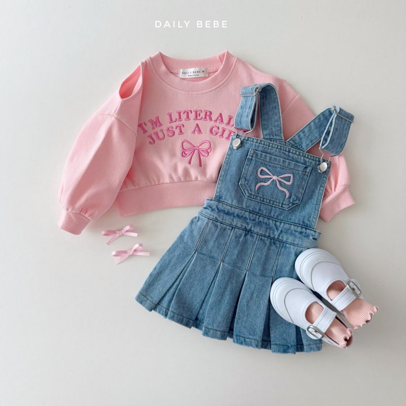 Daily Bebe - Korean Children Fashion - #littlefashionista - Denim Suspender Skirt - 12