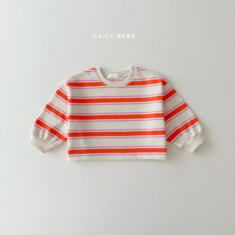 Daily Bebe - Korean Children Fashion - #magicofchildhood - Multi Stripe Crop Sweatshirts - 5