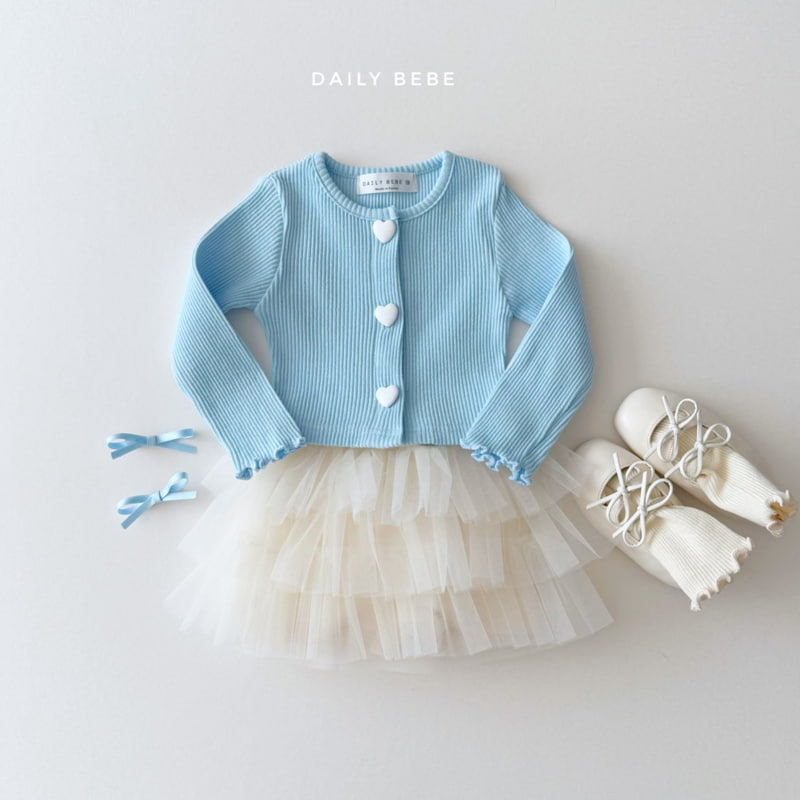 Daily Bebe - Korean Children Fashion - #magicofchildhood - Rib Heart Cardigan - 4