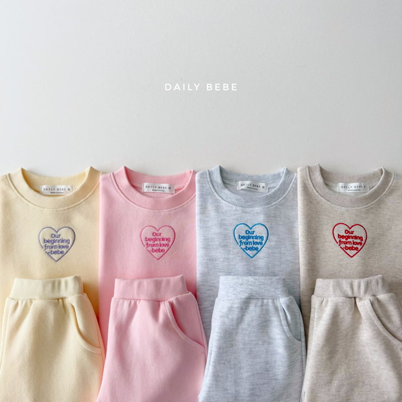 Daily Bebe - Korean Children Fashion - #minifashionista - From Heart Top Bottom Set