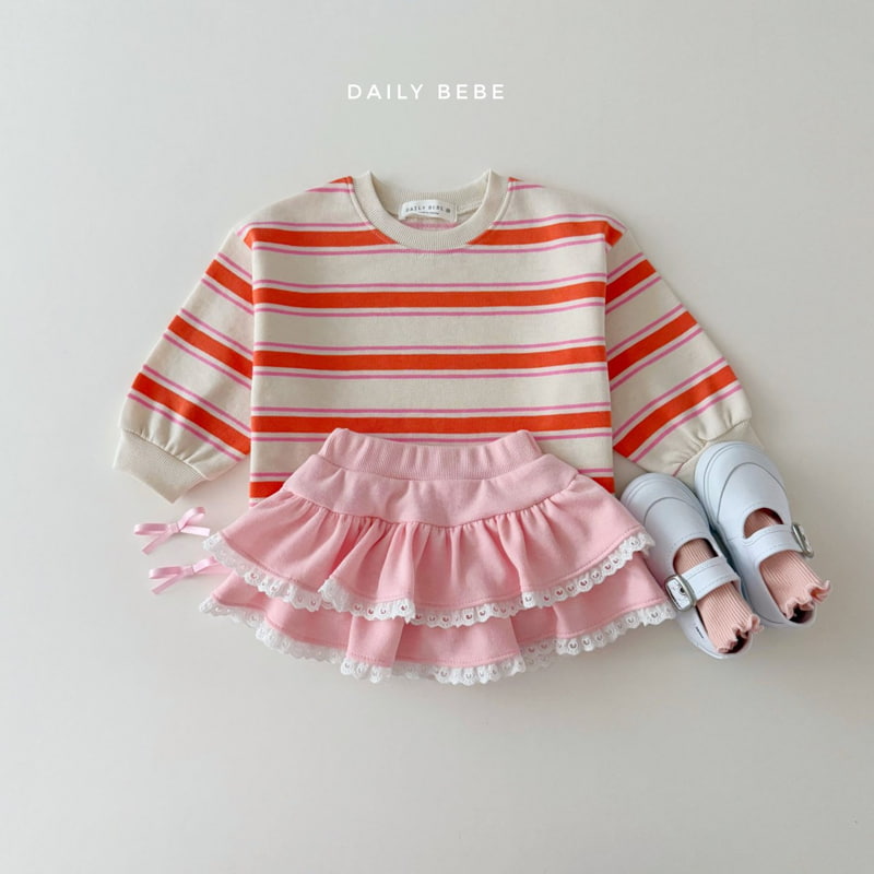 Daily Bebe - Korean Children Fashion - #minifashionista - Multi Stripe Crop Sweatshirts - 6