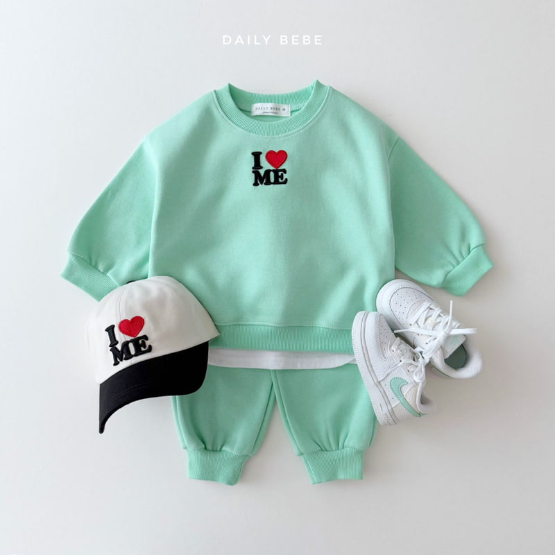 Daily Bebe - Korean Children Fashion - #minifashionista - I Love Me Top Bottom Set - 8