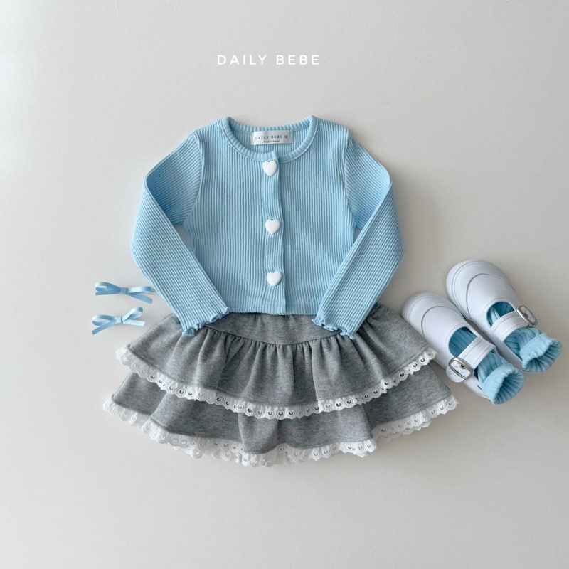 Daily Bebe - Korean Children Fashion - #prettylittlegirls - Rib Heart Cardigan - 5