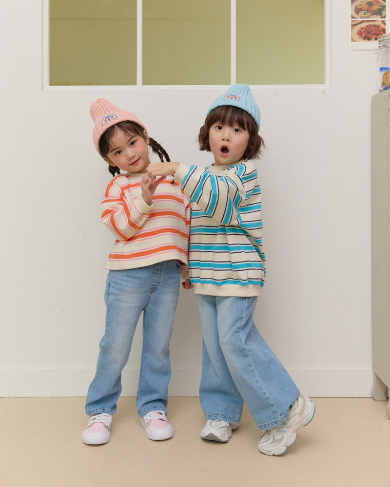 Daily Bebe - Korean Children Fashion - #prettylittlegirls - Multi Stripe Sweatshirts - 12