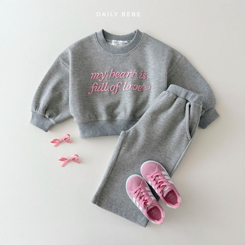 Daily Bebe - Korean Children Fashion - #prettylittlegirls - Lettering Wide Top Bottom Set - 6