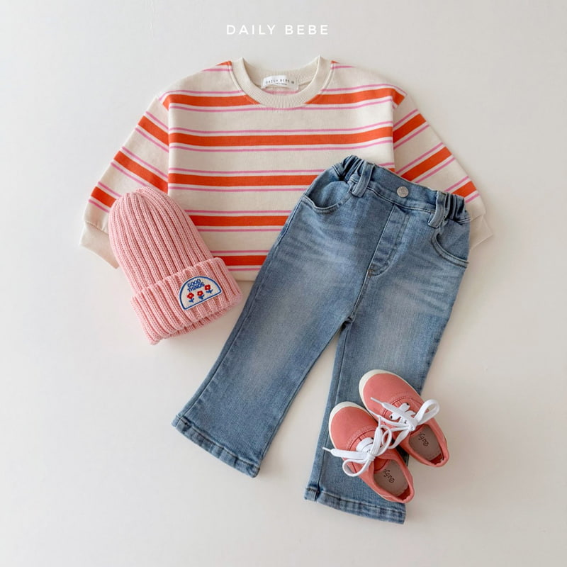 Daily Bebe - Korean Children Fashion - #prettylittlegirls - Multi Stripe Crop Sweatshirts - 7