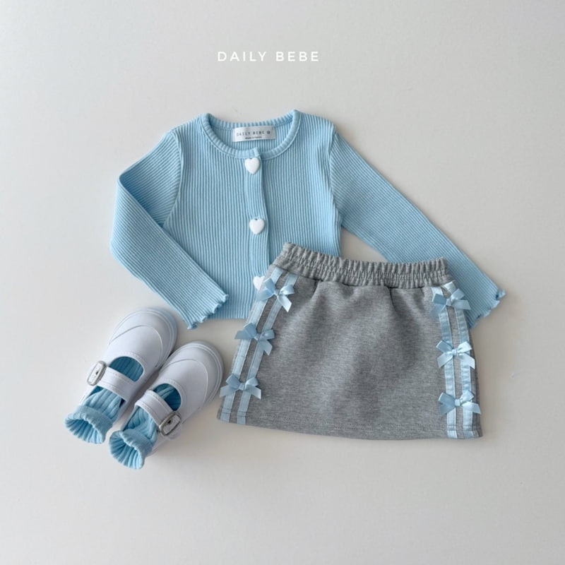 Daily Bebe - Korean Children Fashion - #todddlerfashion - Rib Heart Cardigan - 6