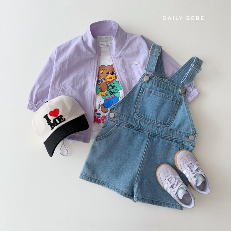 Daily Bebe - Korean Children Fashion - #todddlerfashion - Denim Suspender Short Pants - 12