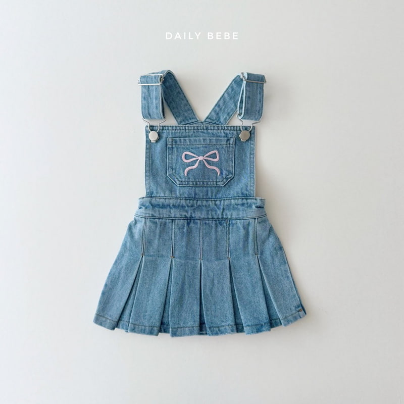 Daily Bebe - Korean Children Fashion - #toddlerclothing - Denim Suspender Skirt