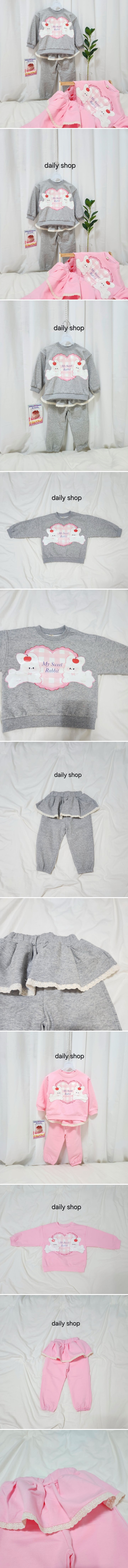 Daily Shop - Korean Children Fashion - #kidsstore - Sweetie Rabbit Top Bottom Set