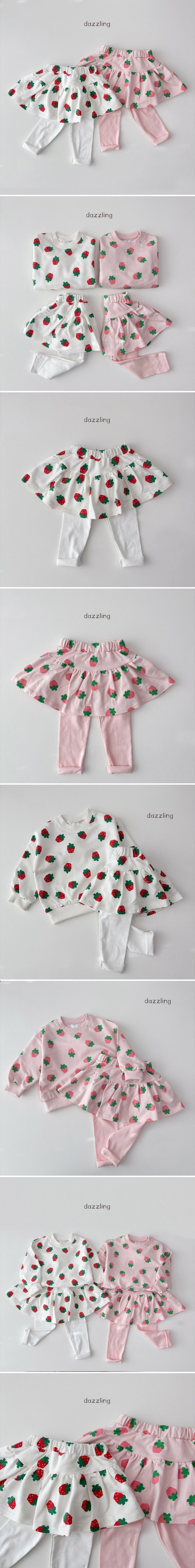 Dazzling - Korean Children Fashion - #childrensboutique - Strawberry Skirt Leggings